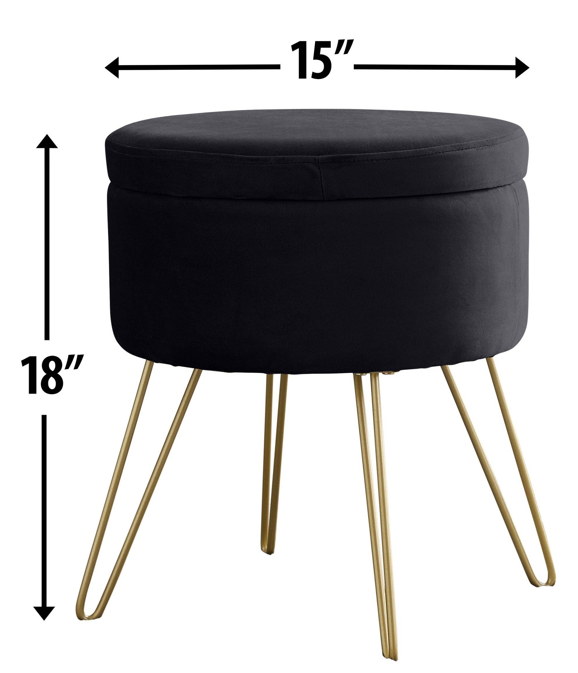 Ornavo Home – wholesale Ottoman – Round Velvet Storage Ottoman11