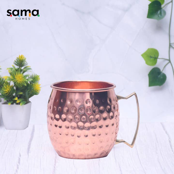 Pure Copper Hammered Moscow Mule Mug for Drinking Water, Beer,and Cocktails Capacity 500ML for wholesale by SAMA Homes