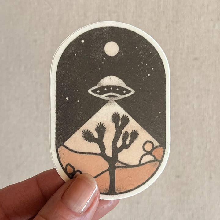 Amber Morgan - Wholesale Sticker - UFO Over Joshua Tree Matte Vinyl Sticker0