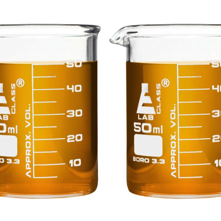 Eisco - Wholesale Shot glass - 4PK Beaker Shot Glasses, 50mL - Borosilicate Glass0