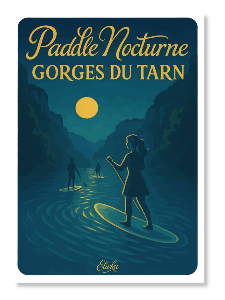 Cartaz ''Paddle Noturno'' Gargantas do Tarn por atacado de ELIOKA