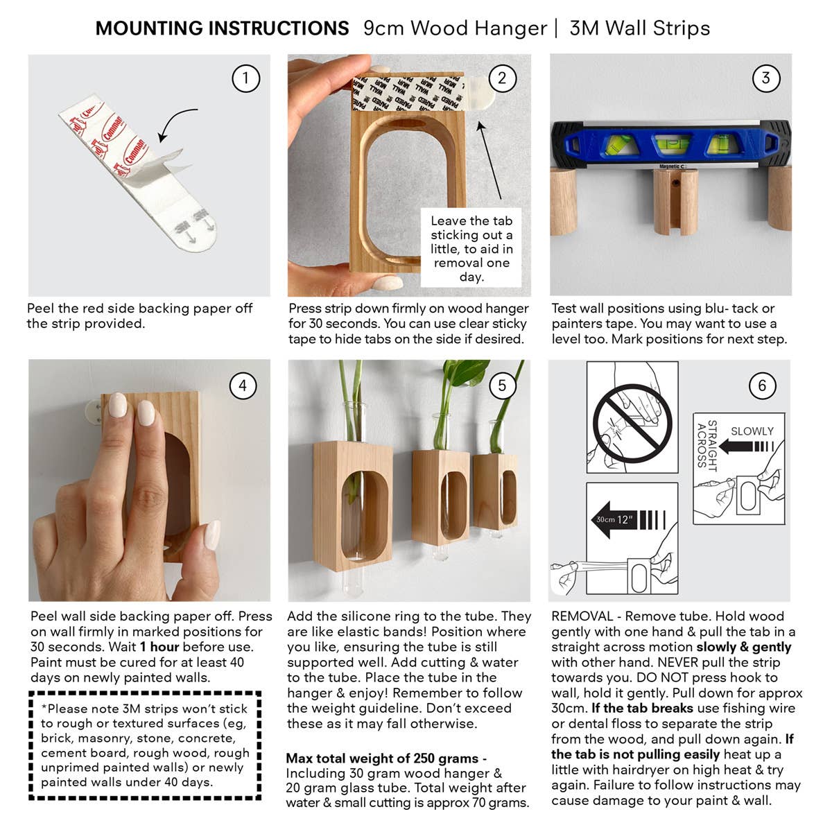 PRINT AND PROPER - Wholesale Hanging Planter - Plant Propagation Station. Wall Mount Test Tube Plant Holder7