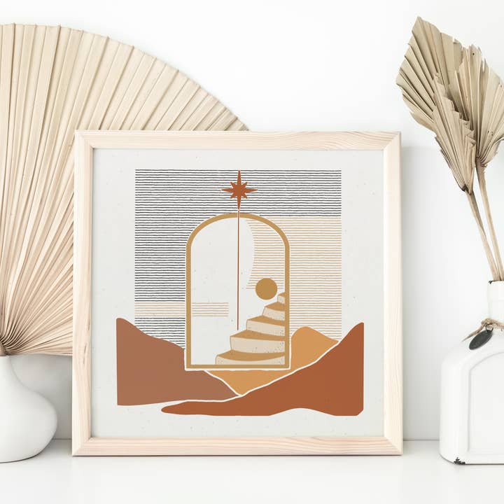 Boho Wall Art, Boho Print, Western Wall Art, Desert Art for wholesale by Sun in Ink