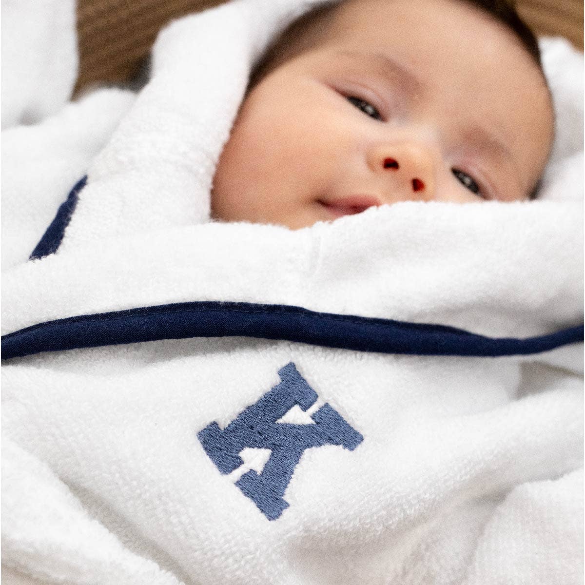 Monica + Andy - Wholesale Robe - Kids - Terry Bathrobe_White + Navy1