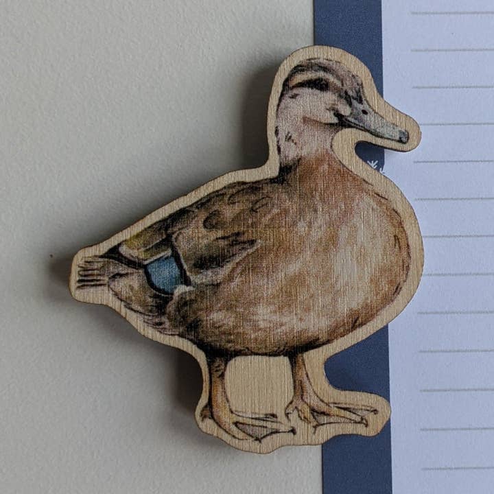 Female Mallard Duck Wooden Fridge Magnet for wholesale by Hodgepodge