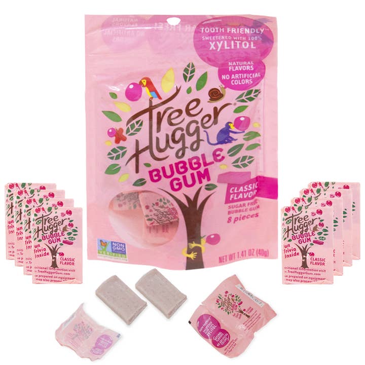Tree Hugger Gum and Bubble Gum Filled Candy - Wholesale Chewing Gum - Tree Hugger Classic Bubble Gum Sweetened with 100% Xylitol2