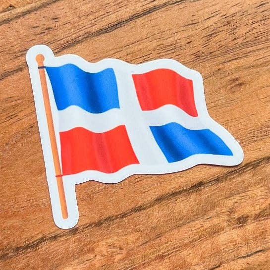 The Nosy Gal - Wholesale Sticker - Dominican Flag Waterproof Sticker0