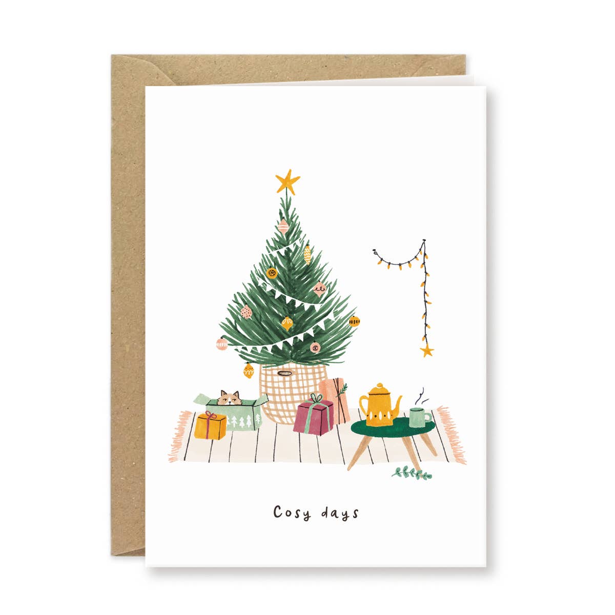 Studio Kuukeluus - Venta al por mayor Tarjetas de Navidad - Tarjeta de Navidad con gato acogedor en caja3