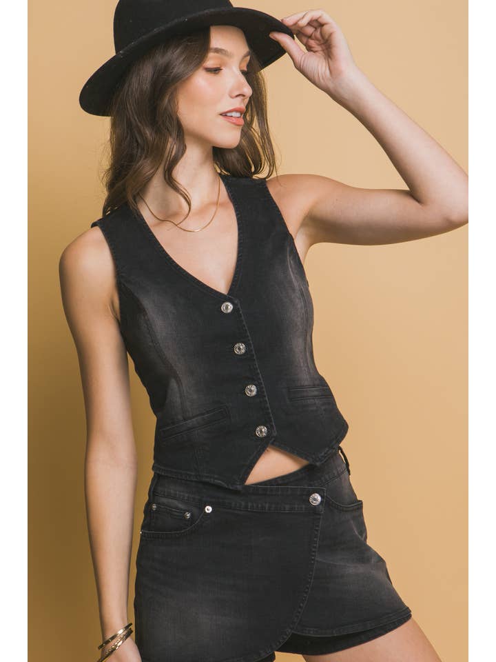 .. Denim Vest for wholesale on Faire