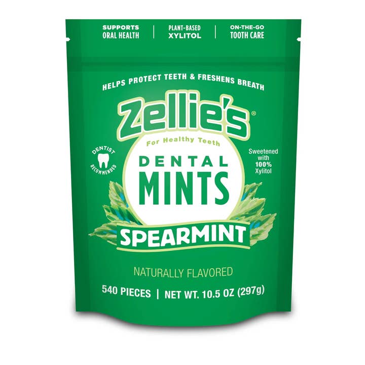 Zellie's Xylitol Dental Mints - Spearmint Mints 540ct Pouch for wholesale by Zellie's