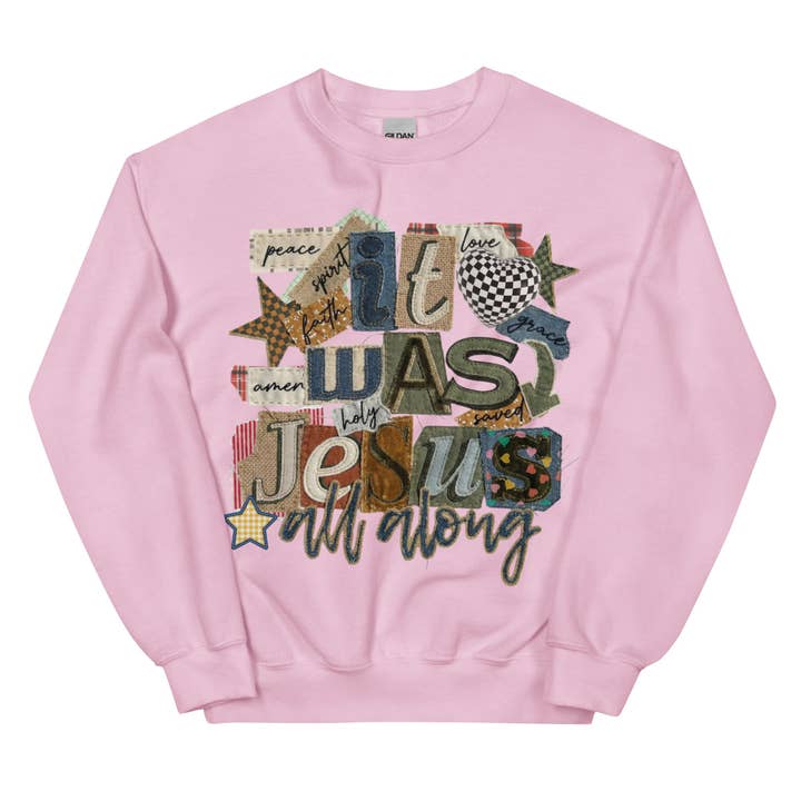 It was Jesus Faux Quilt Crewneck for wholesale by CC Apparel