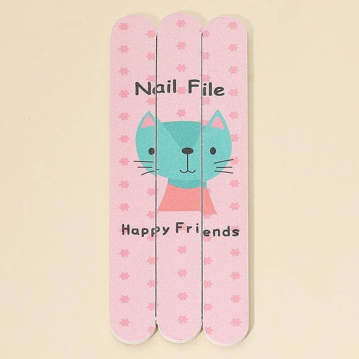 Sensibling Corp. - Wholesale Nail File - 12 SET OF 3 - Animal Happy Friends Message Printed Nail Files3