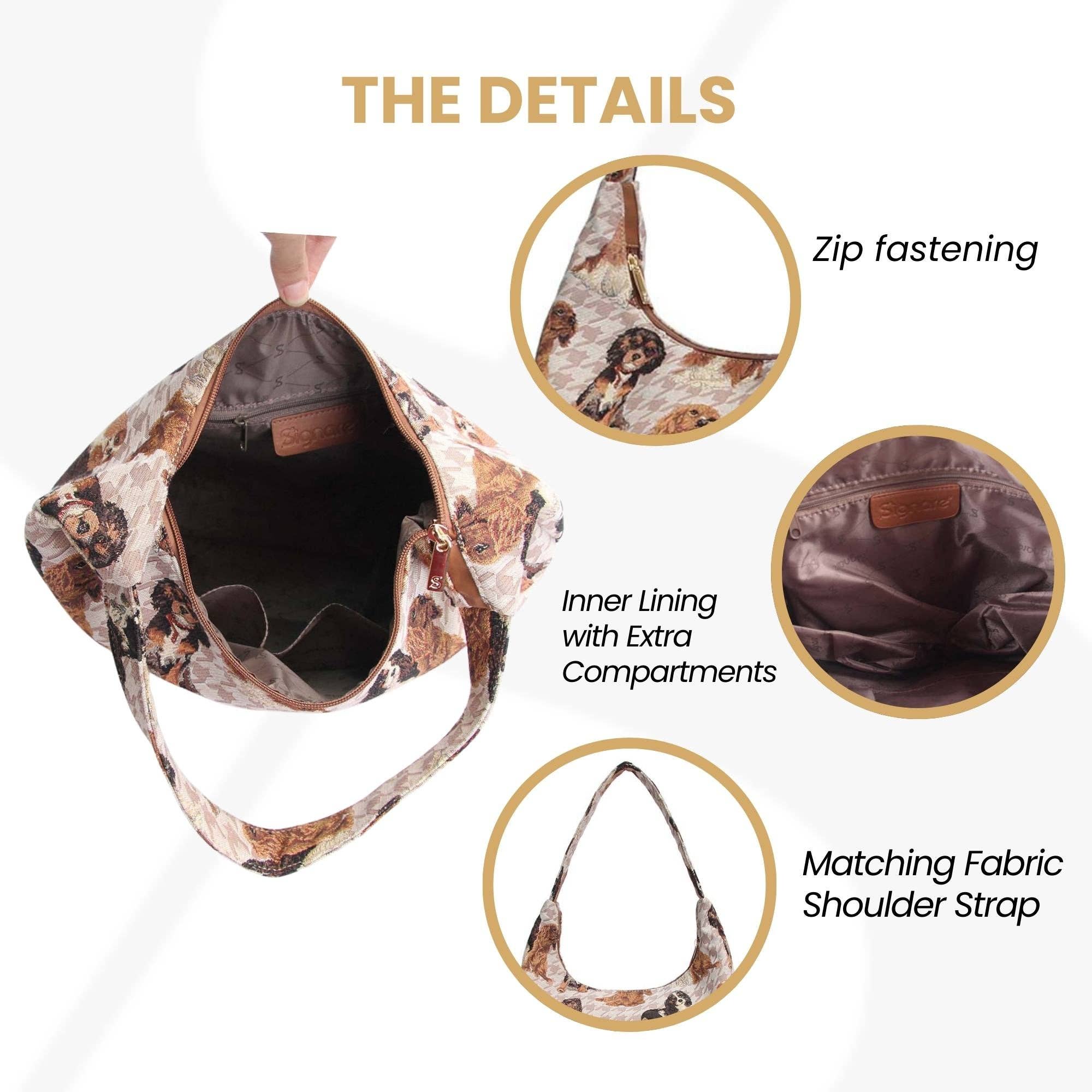 SignareArt - Wholesale Shoulder Bag - Women's - HOBO-KGCS | KING CHARLES CAVALIER SPANIEL DOG HOBO HANDBAG SHOULDER BAG3