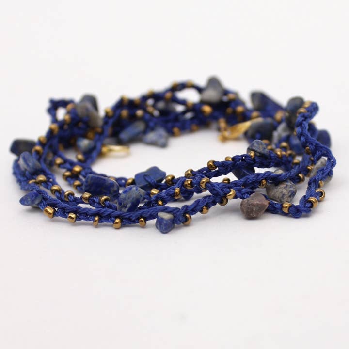 Bali Queen - Vente Cordon à lunettes de vue / de soleil – femme - Chaîne de lunettes/masque en pierres précieuses tissées7