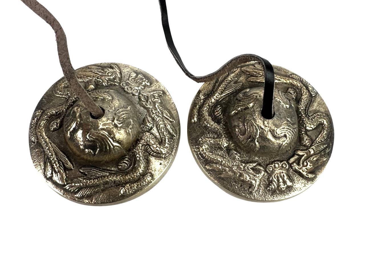 HK Higher Knowing - Vente Accessoire de méditation - Cymbales Tingsha Tibétaines de Méditation Dragon Moyen0