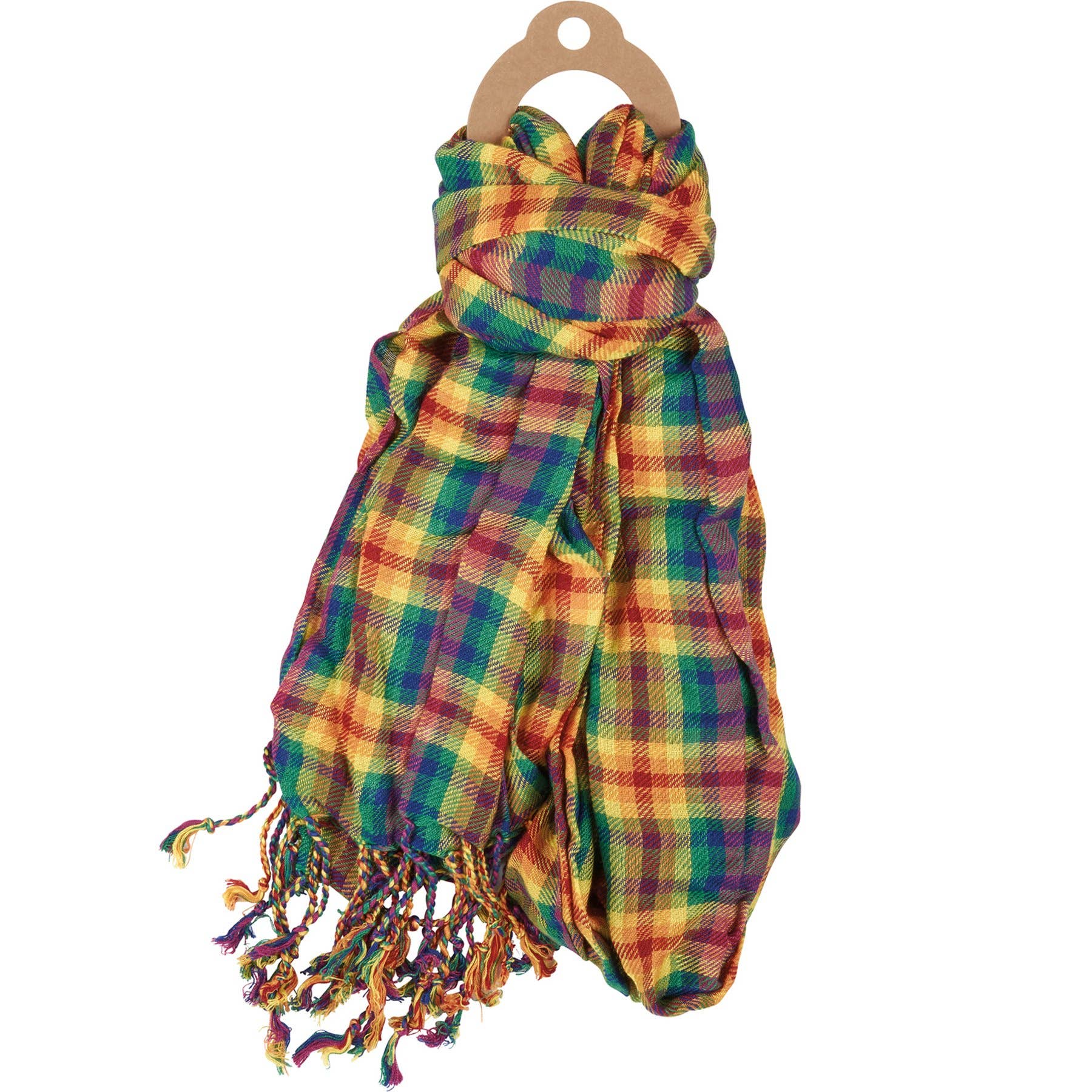 Primitives by Kathy - Wholesale Scarf - Unisex - Rainbow Plaid Scarf2