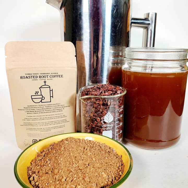 Tundra Tonics – Café moído por atacado – Substituto “Café” de Cogumelo de Raiz Torrado à Base de Ervas1