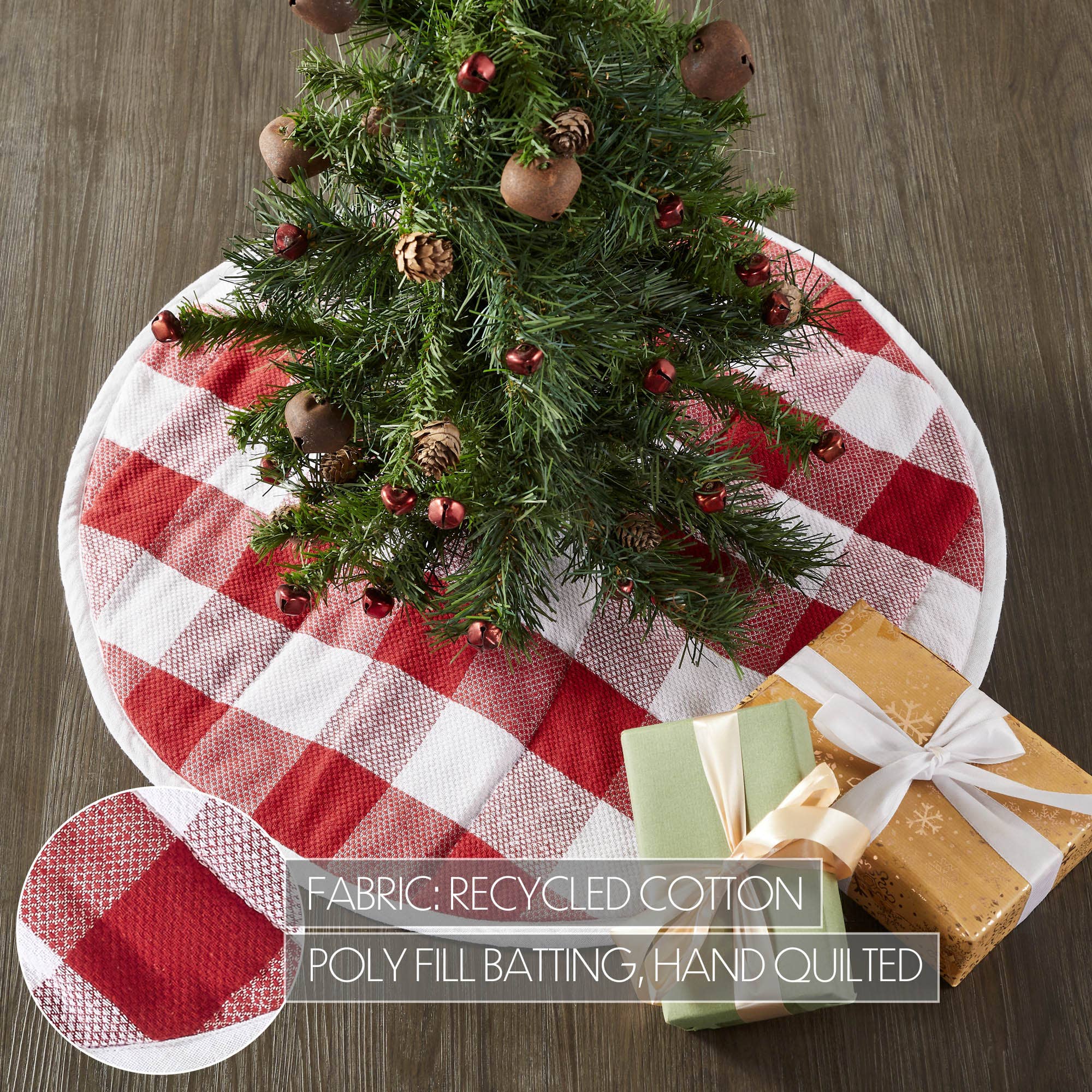 VHC Brands - Vente Jupes de sapin de Noël - Jupe Annie Red Check Tree 241
