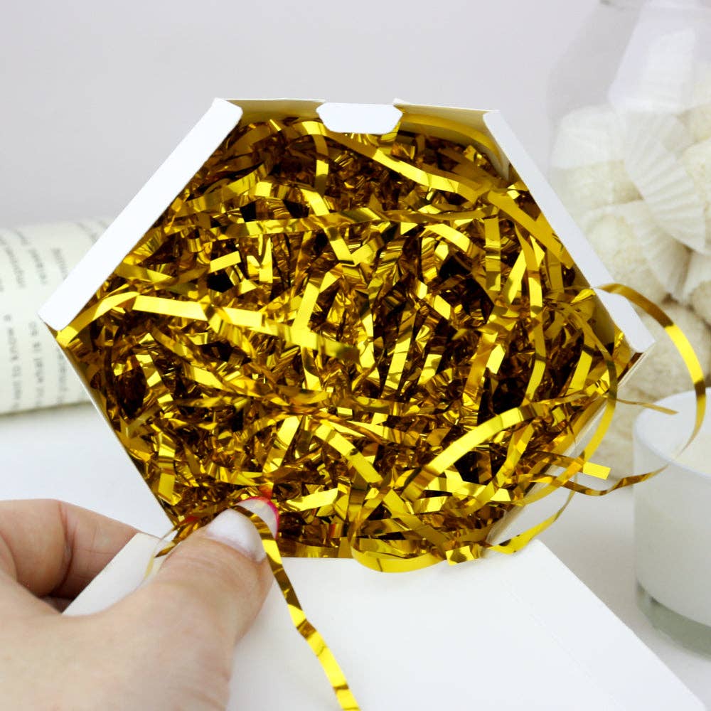 Emartbuy – wholesale Ribbon – Gift wrapping – Metallic Shredded Tissue Paper for Packaging and Decor - Gold2