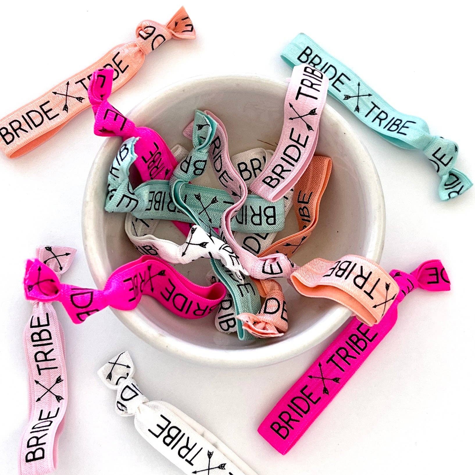 Three Girls Shop - Wholesale Hair Tie - PACK OF 10 Bride Tribe Hair Ties Bachelorette Party Favors Bachelorette Welcome Bag Filler Hair Ties Survival Kit Favor Ready to Ship Favors4