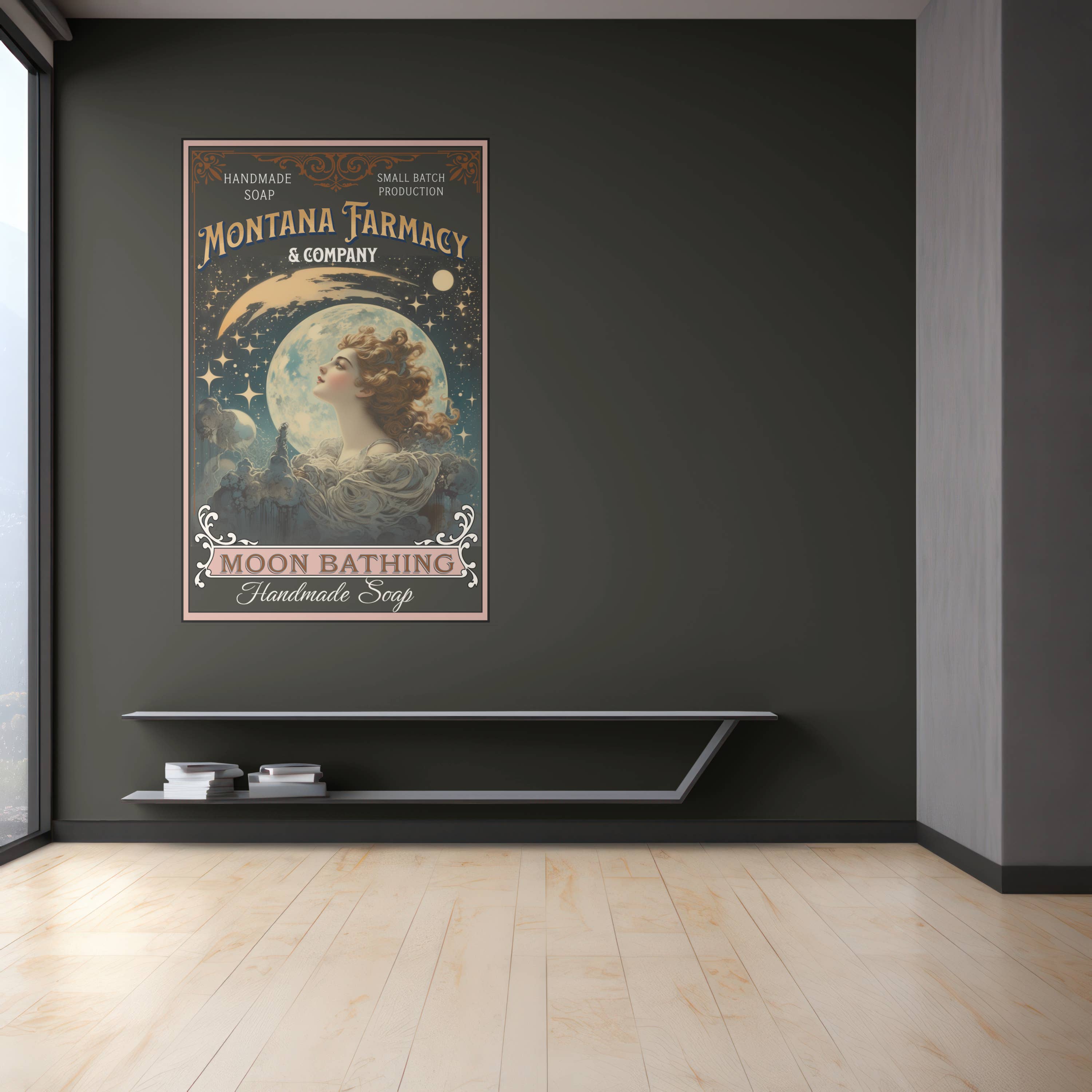 Montana Farmacy - Wholesale Poster - Moon Bathing Soap Montana Farmacy Art Poster Bath Vintage 4