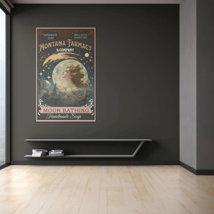 Montana Farmacy - Wholesale Poster - Moon Bathing Soap Montana Farmacy Art Poster Bath Vintage 4