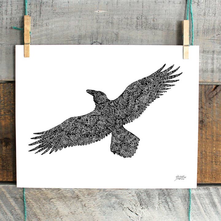 Star Raven - Doodle Series - Konsttryck för wholesale av FJ Creations