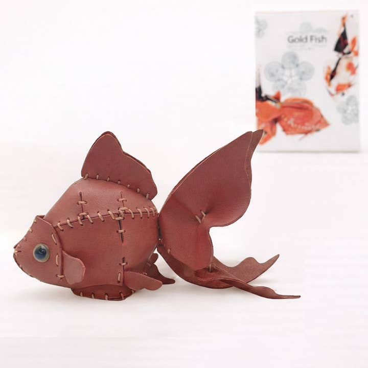 Gold Fish - Leather DIY Kit / Red for wholesale by Kyoto Makotoya