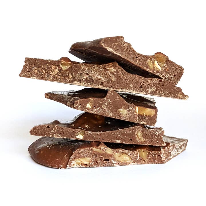Chocolate de Natal - Chocolate Bark com Toffee e Bourbon - Saco de 1oz por atacado de DSRV Chocolates