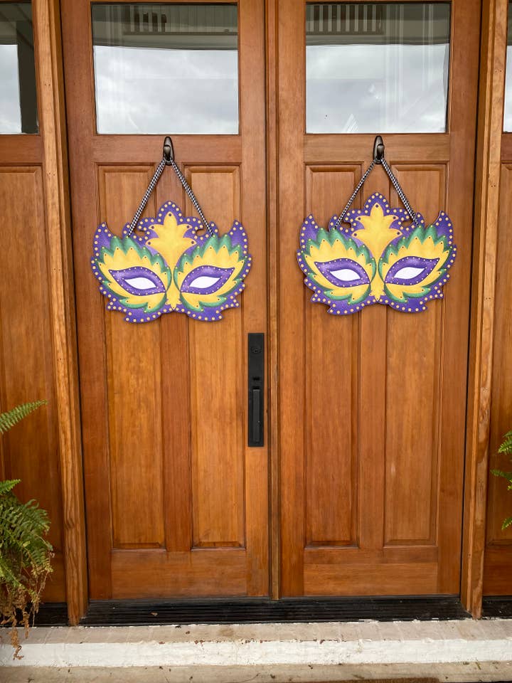 Mardi Gras Mask Door Hanger for wholesale by Lovely Reese