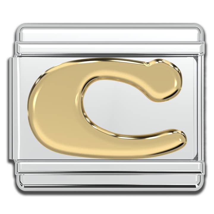 Natalia - Wholesale Individual Charm/Pendant - Italian Charm Letters A-Z - 9mm Gold Bracelet Charms