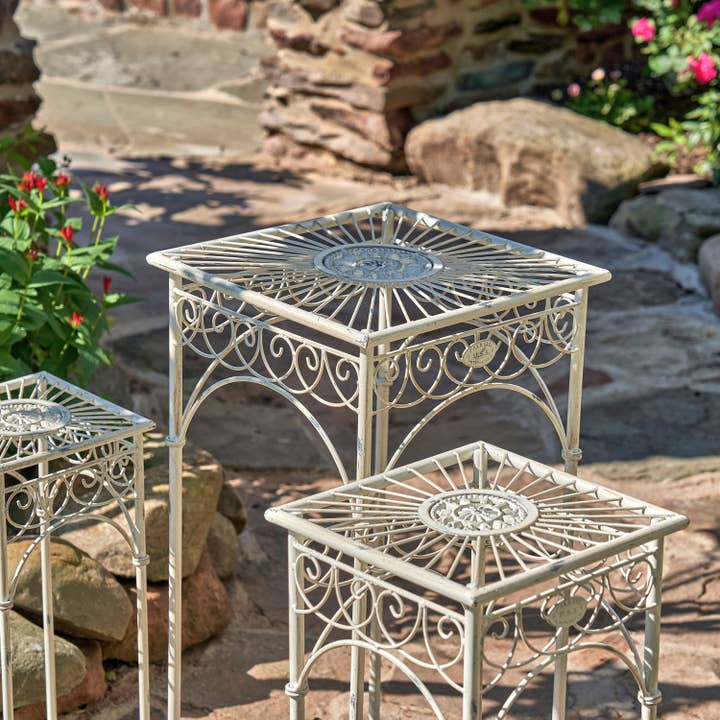 Zaer Ltd. International - Wholesale Plant Pot Stand - Copenhagen 1843 Square Plant Stand Tables - 3PC/Set -Options3