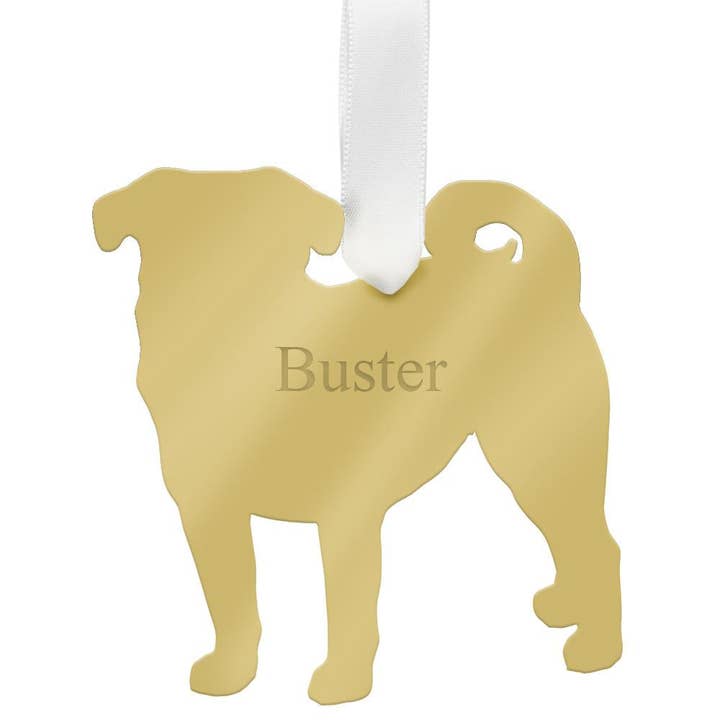 Gepersonaliseerd Pug Ornament (WS) voor wholesale door Moon and Lola
