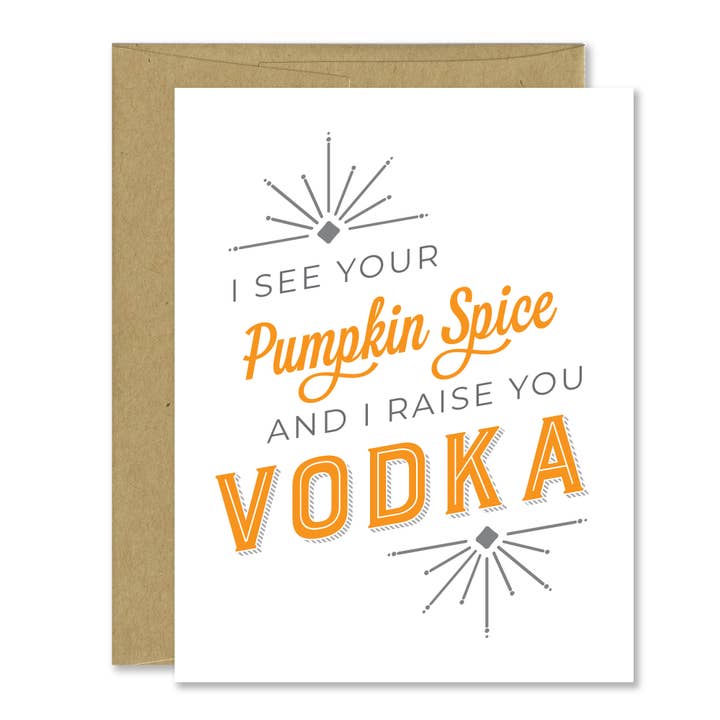 Funny Pumpkin Spice Latte Fall Greeting Card - PSL Card for wholesale by Jones Street Press