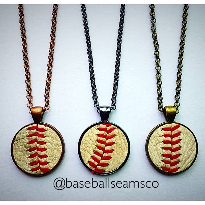 Baseball Seam Pendant Necklace for wholesale by Baseball Seams Co.