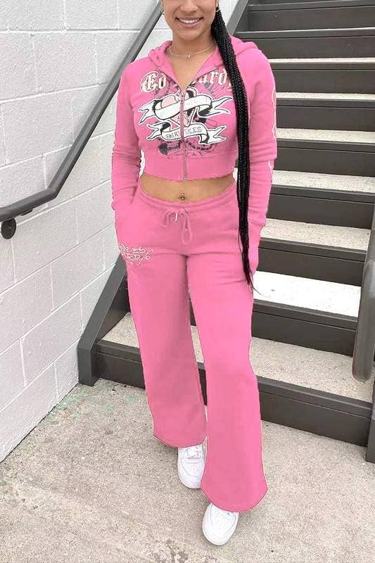 Fashion Combination – wholesale Top & skirt set – Women's – graphic tracksuit set3