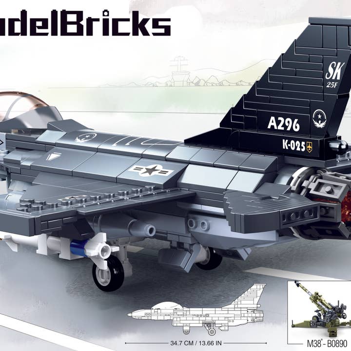 Sluban North America - Wholesale Building Set - Kids - Sluban - F-16C Falcon Fighter Jet 521pcs M38-B08911