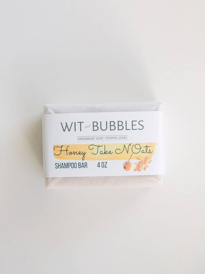 Barre de shampoing Honey Take N'Oats pour la vente par Wit and Bubbles