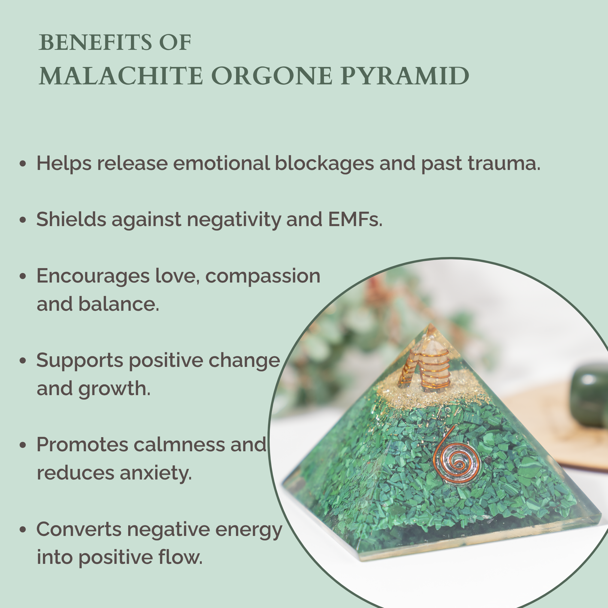 Soothing Crystals – wholesale Spiritual stone/crystal – Orgone Pyramid |Synthetic Malachite | Crystal Energy Pyramid12