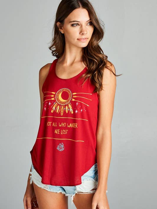 LA Soul - Wholesale Tank Top - Women's - Dream Catcher With Feather Tank Top