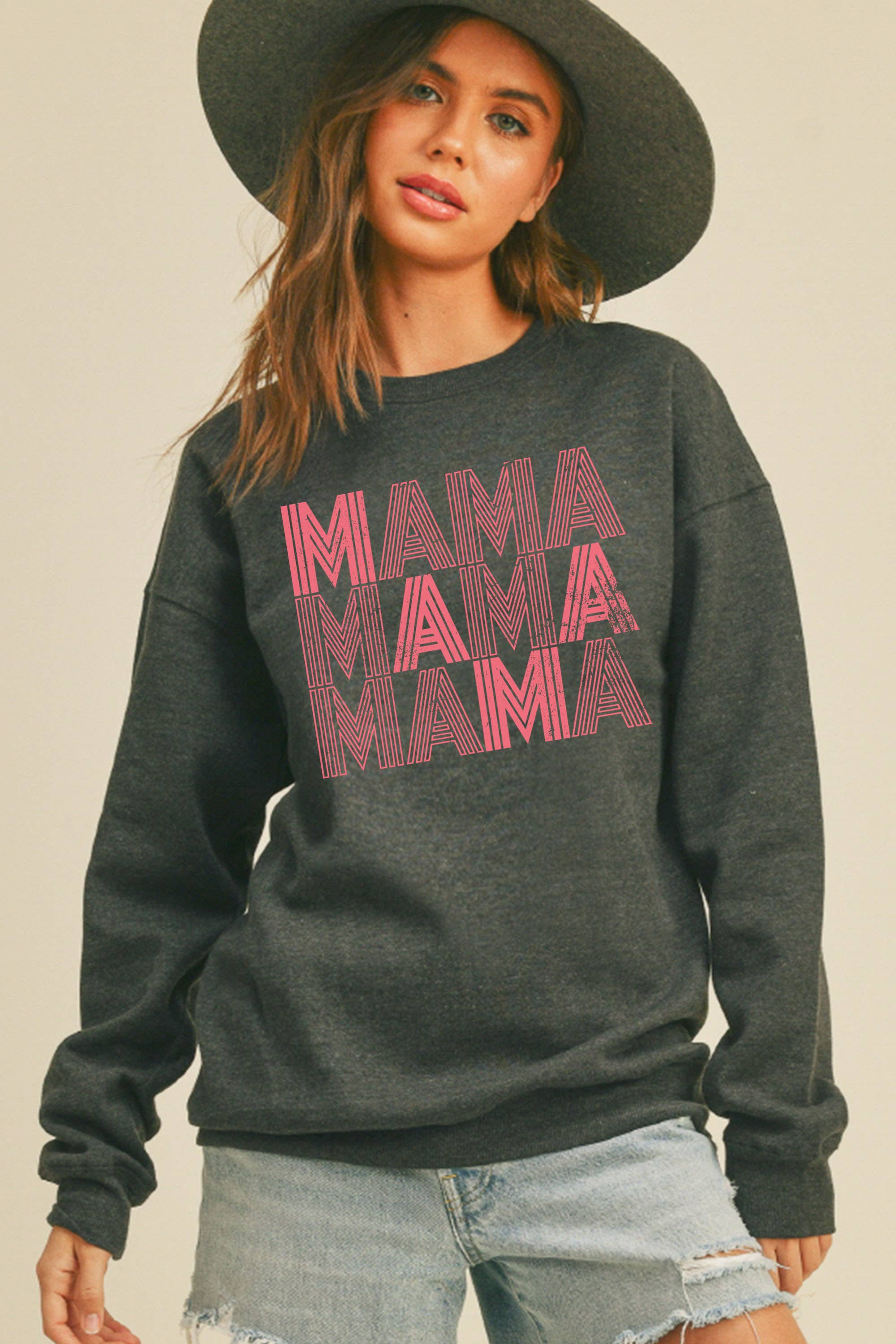 Honestee - Wholesale Graphic Sweatshirt - Women's - Mama Graphic Sweatshirt0