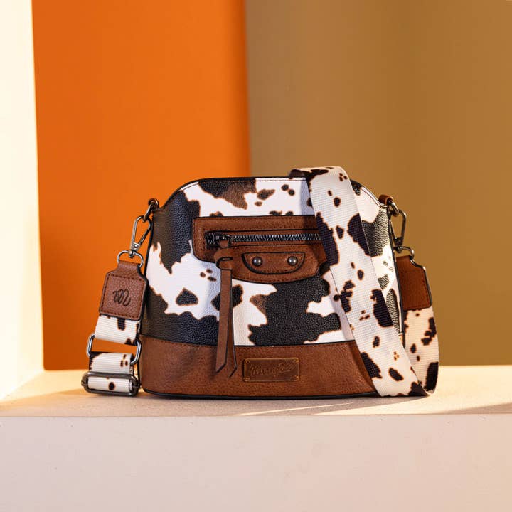 South End Clothing and Apparel L.L.C - Wholesale Crossbody Bag - Women's - Wrangler Cow Print Crossbody Bag