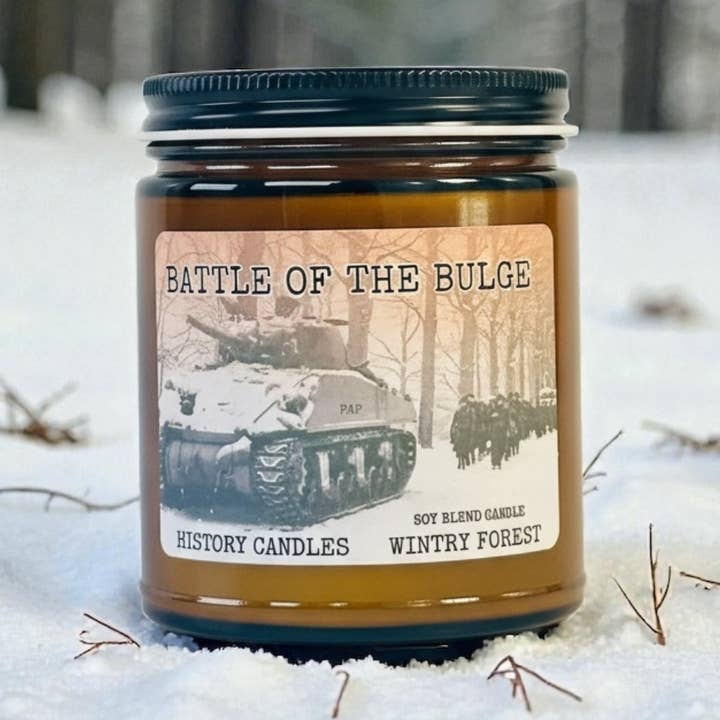 BATTLE of the BULGE Candle | History Candle | World War 2 for wholesale by History Candles