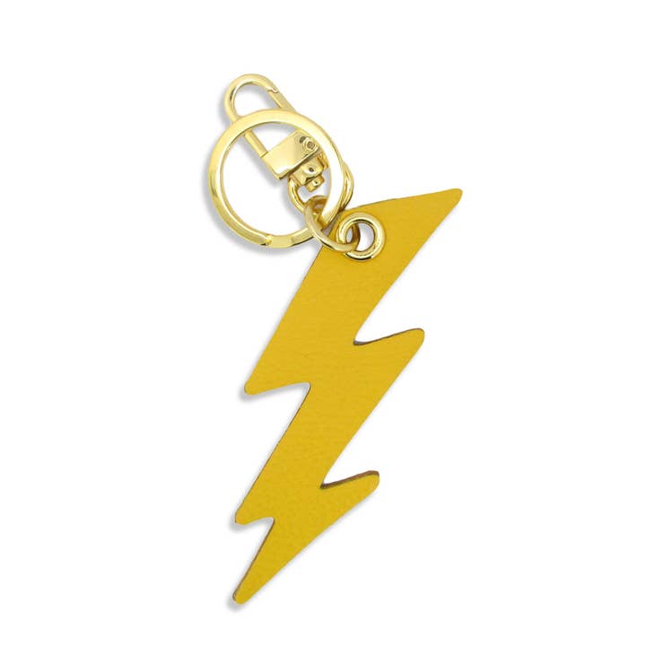 'Alkemest - Wholesale Keychain - Unisex - Neon Leather Lightning Bolt Key Ring / Bag Charms: 3 Colours2