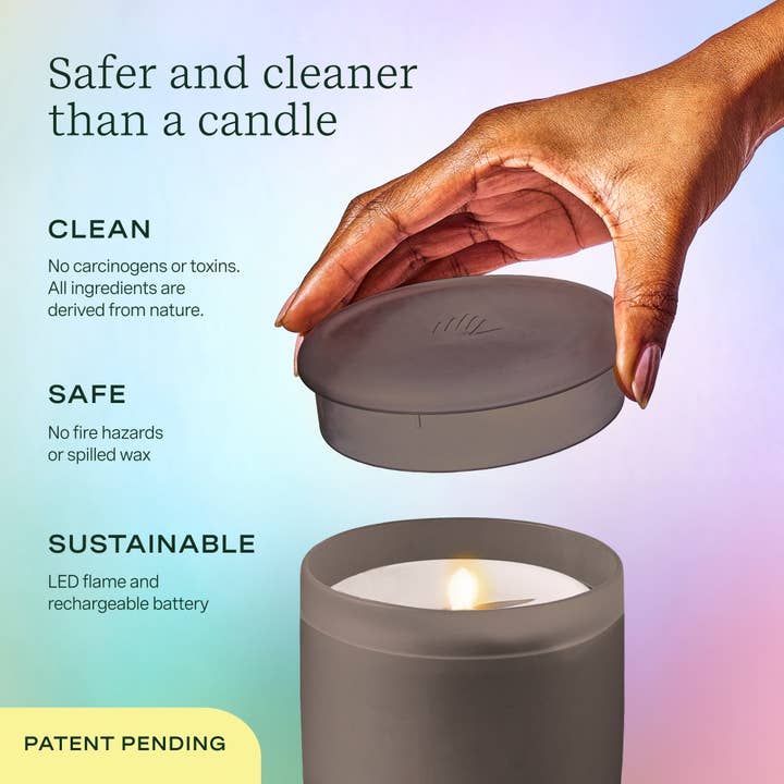 Lifelines - Wholesale Flameless Candle - Flameless Candle Diffuser - Frosted Charcoal**SOLD OUT***2