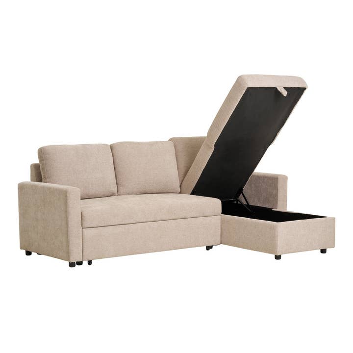 Belfast Chaise Longue Sofa Bed - With storage. sand for wholesale on Faire3