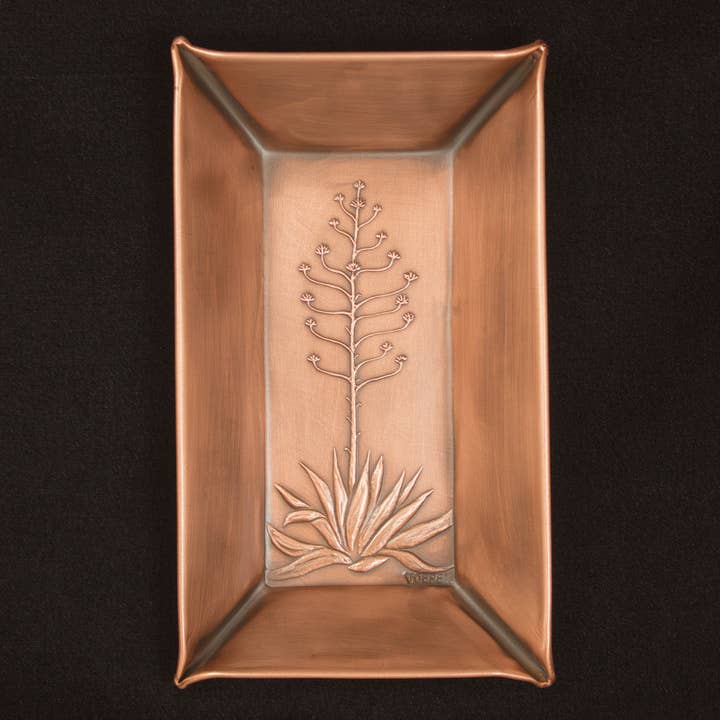 Agave Valet Tray, 4" x 7"x 3/4" for wholesale by Copper Art Tiles