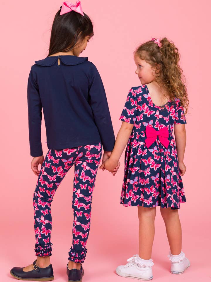 Navy Girls Butterfly Bliss Short Sleeve Knit Twirl Dress
for wholesale on Faire2