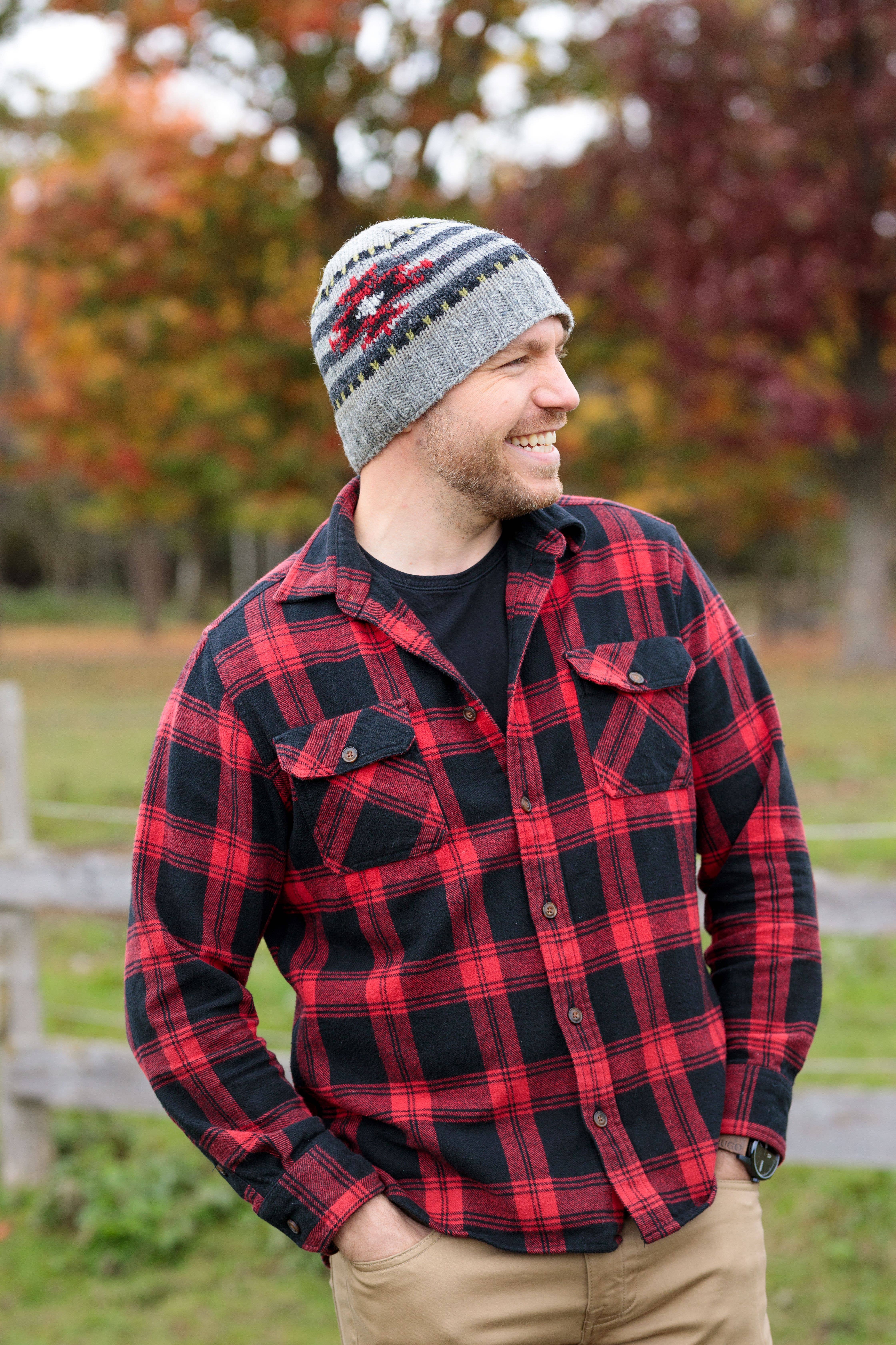 Lost Horizons Knitwear – Ships from USA - Vente Bonnet – homme - Bonnet en laine de Tucson avec motif tricoté du sud-ouest2