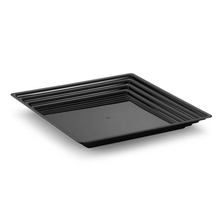 Smarty had a Party – wholesale Serving tray – 12" x 12" Black Square Plastic Serving Trays - 3 pcs